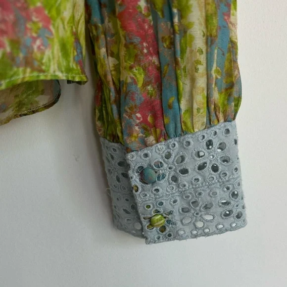 LoveShackFancy Ronalda Blouse in Pastel Fields - Picture 6 of 11